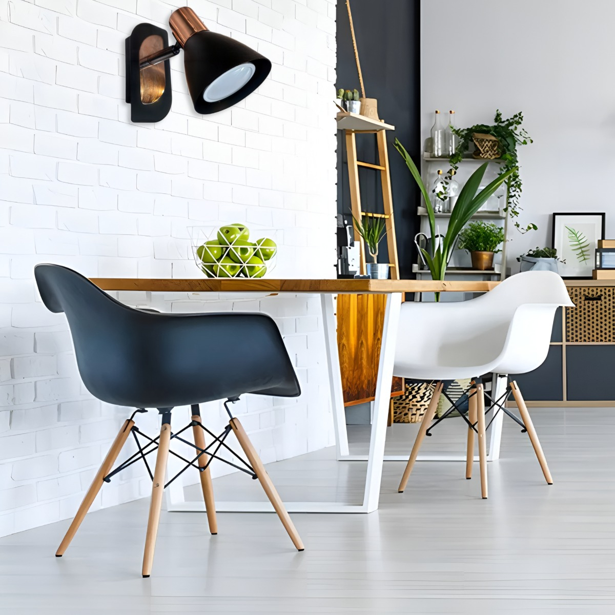 LÁMPARA PARED NÓRDICA E26 NEGRO COBRE EDISON HIERRO JHN - 3