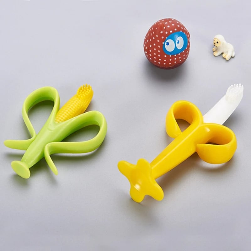 SET 6 MORDEDORES SILICONA CEPILLO DIENTES ENCIAS BEBES LAU - 4