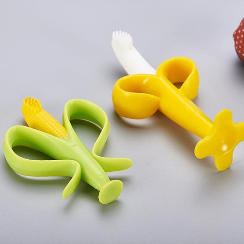 SET 6 MORDEDORES SILICONA CEPILLO DIENTES ENCIAS BEBES LAU - 5