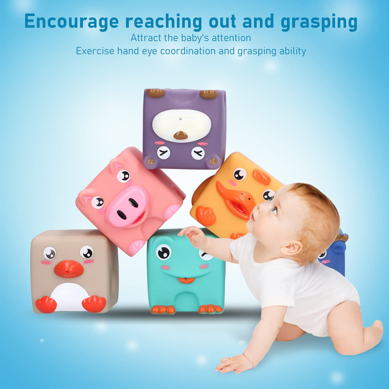 JUGUETE 6 PZAS APILABLE BLOQUES DIVERTIDO SILICONA NIÑOS LAU - 3