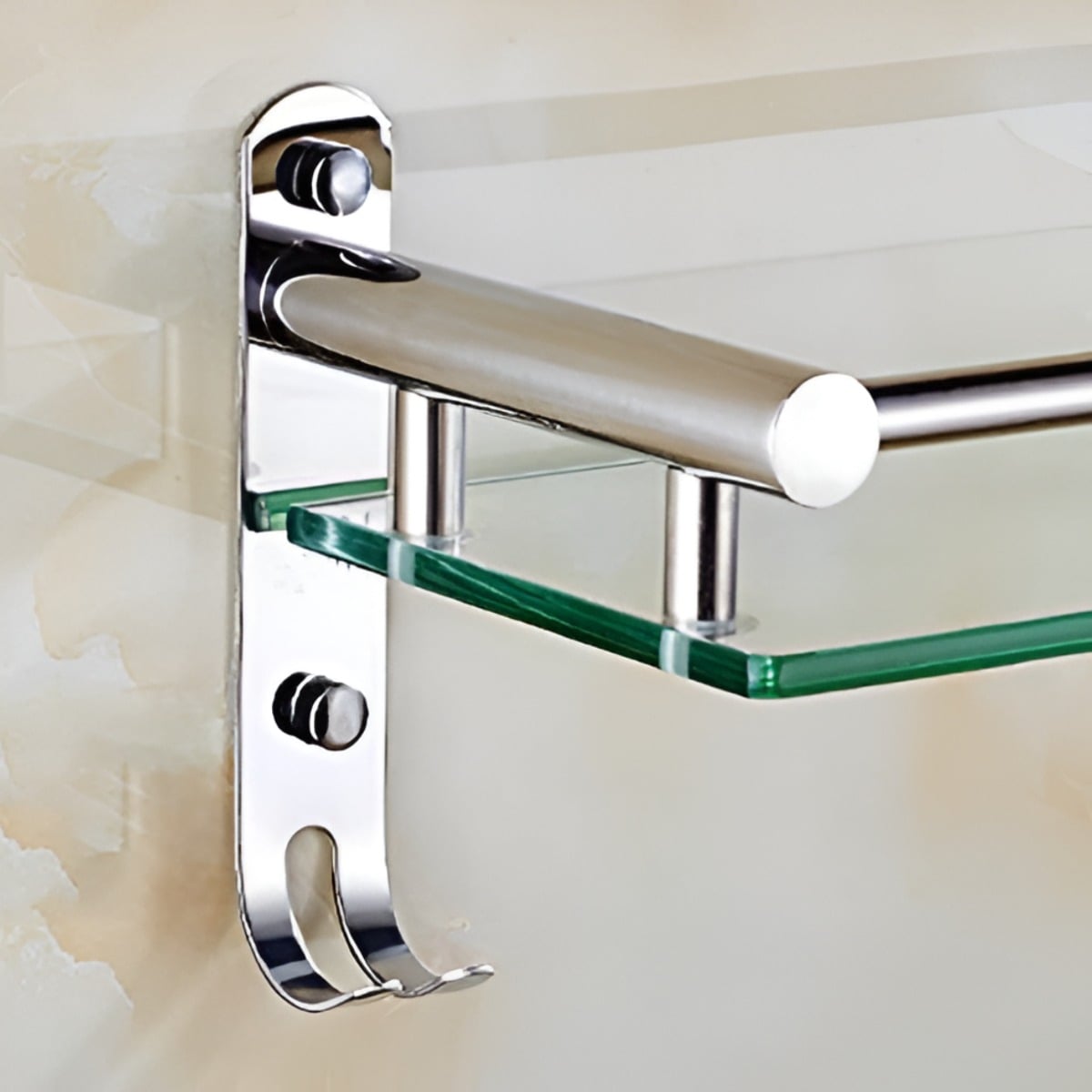 ESTANTE ORGANIZADOR BAÑO VIDRIO ACERO INOXIDABLE 60CM JHN - 3