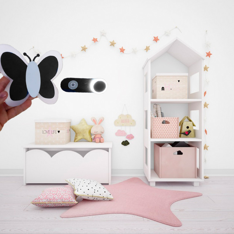 APLIQUE PARED MARIPOSA NOCTURNA LED NIÑOS BEBES LAU - 1