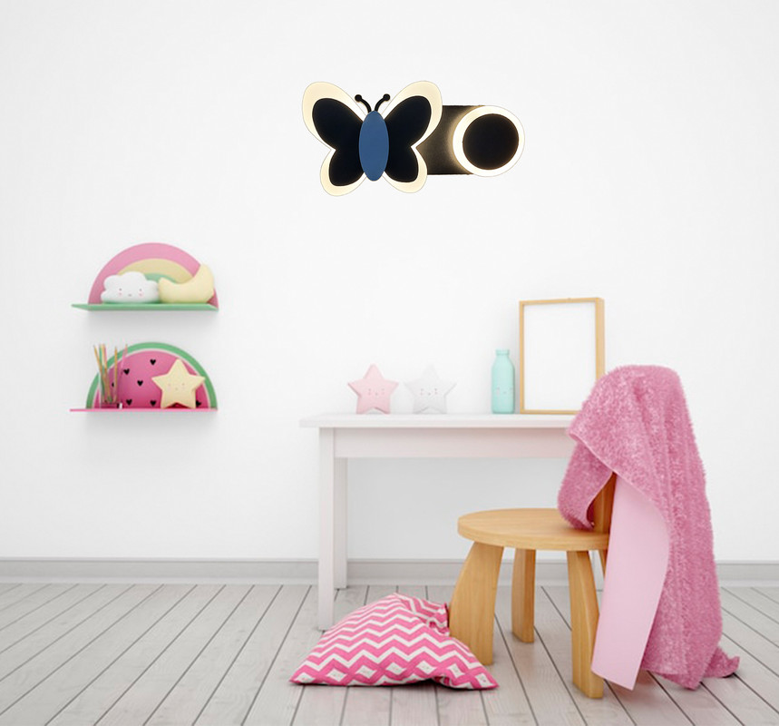APLIQUE PARED MARIPOSA NOCTURNA LED NIÑOS BEBES LAU - 2