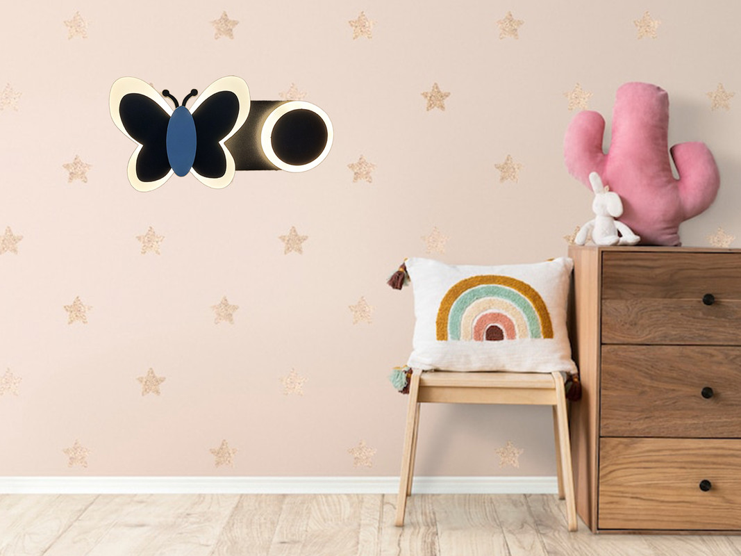 APLIQUE PARED MARIPOSA NOCTURNA LED NIÑOS BEBES LAU - 3