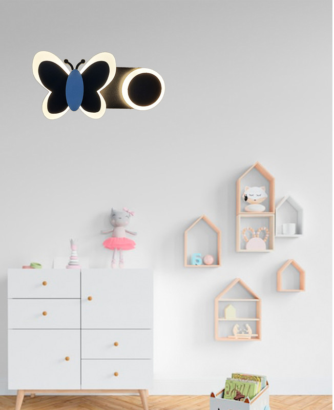 APLIQUE PARED MARIPOSA NOCTURNA LED NIÑOS BEBES LAU - 5