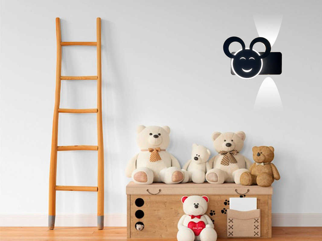 APLIQUE DE PARED CARA FELIZ LED NOCTURNA NIÑOS DORMITORIO - 2