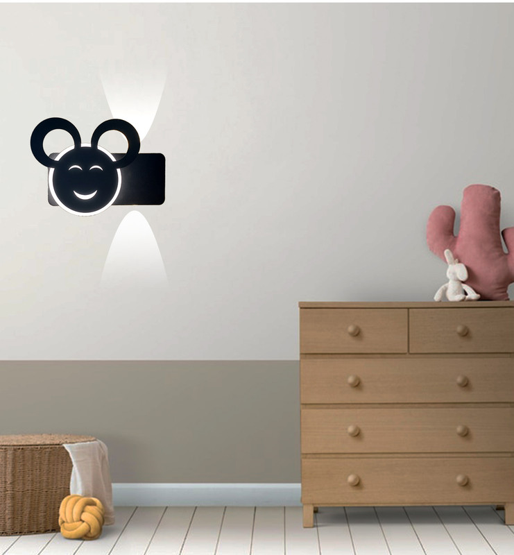 APLIQUE DE PARED CARA FELIZ LED NOCTURNA NIÑOS DORMITORIO - 3