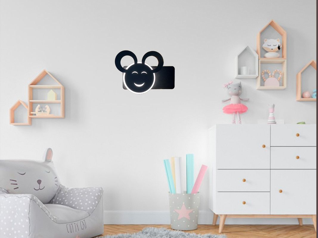 APLIQUE DE PARED CARA FELIZ LED NOCTURNA NIÑOS DORMITORIO - 6