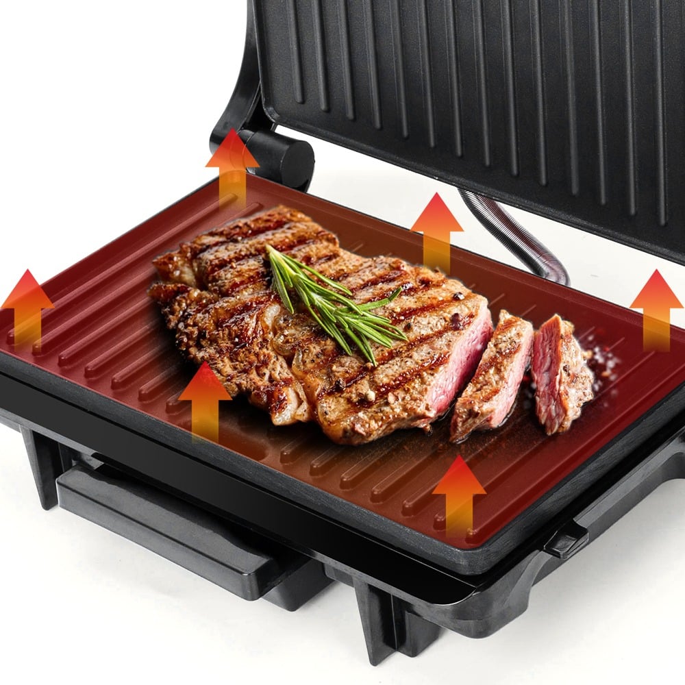 MÁQUINA PANINI GRILL PARRILLA SANDWICHERA ANTIADHERENTE JHN - 3