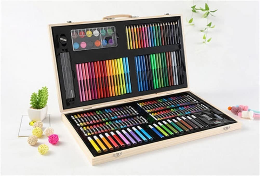 KIT DIBUJO LÁPICES CRAYONES PINTURA ACCESORIO 180 PIEZAS JHN - 4