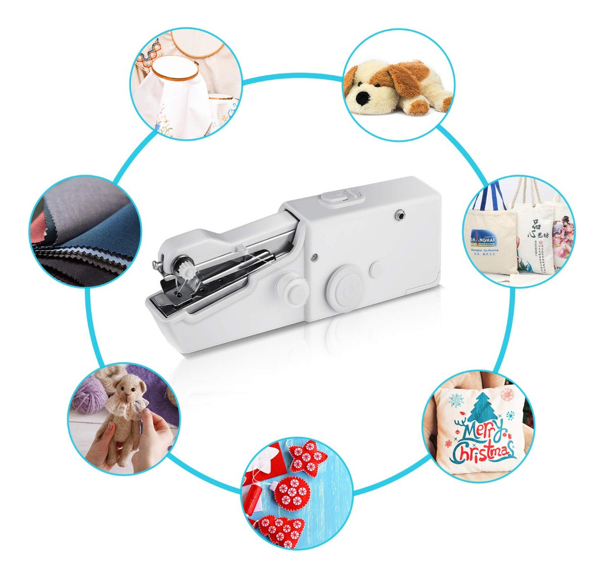 MÁQUINA COSER MINI PORTÁTIL MANO REPARAR TELA HOGAR JHN - 6