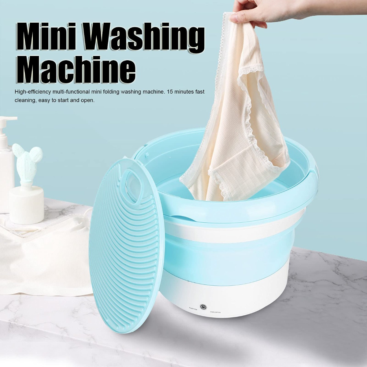 MINI LAVADORA PORTÁTIL LIMPIEZA AUTOMÁTICA ROPA JHN - 2