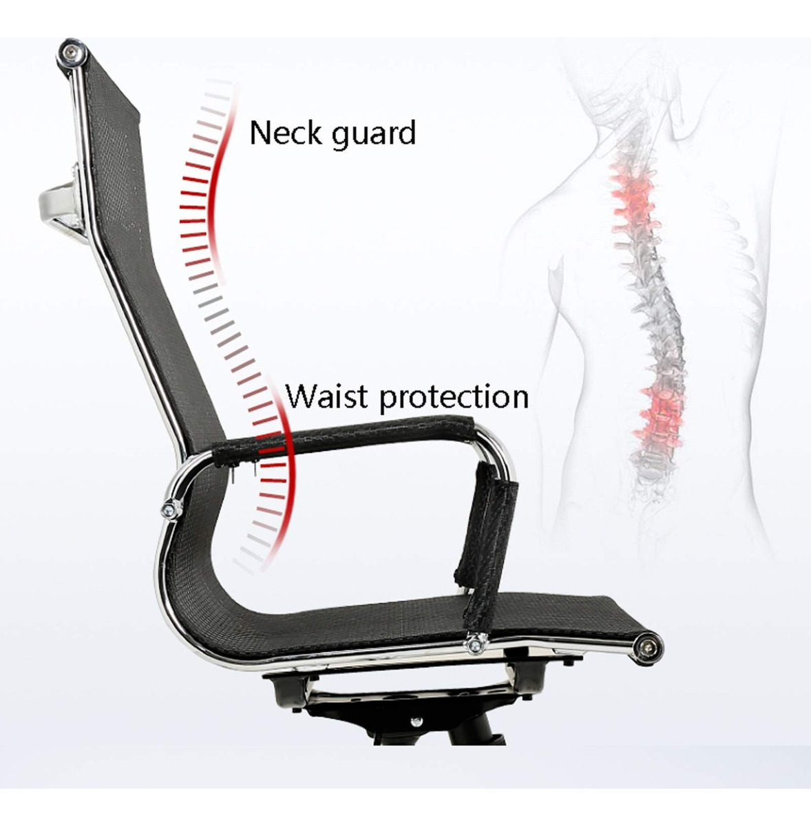 SILLA OFICINA ERGONÓMICA ESCRITORIO GIRATORIA IDEAL JHN - 4