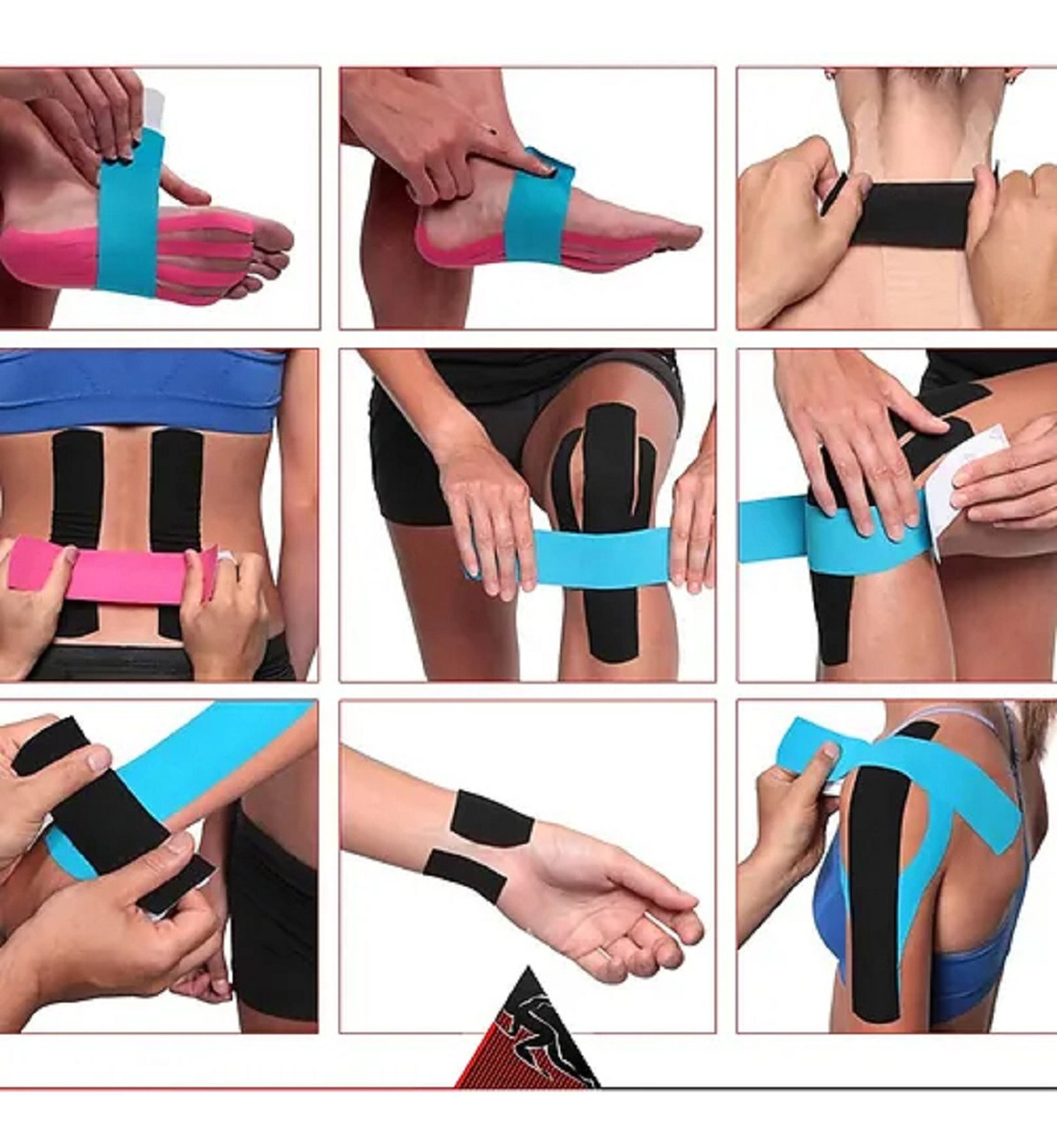 SET 3 CINTAS VENDAS TAPE KINESIOLÓGICA ADHESIVO MUSCULAR LAU - 10