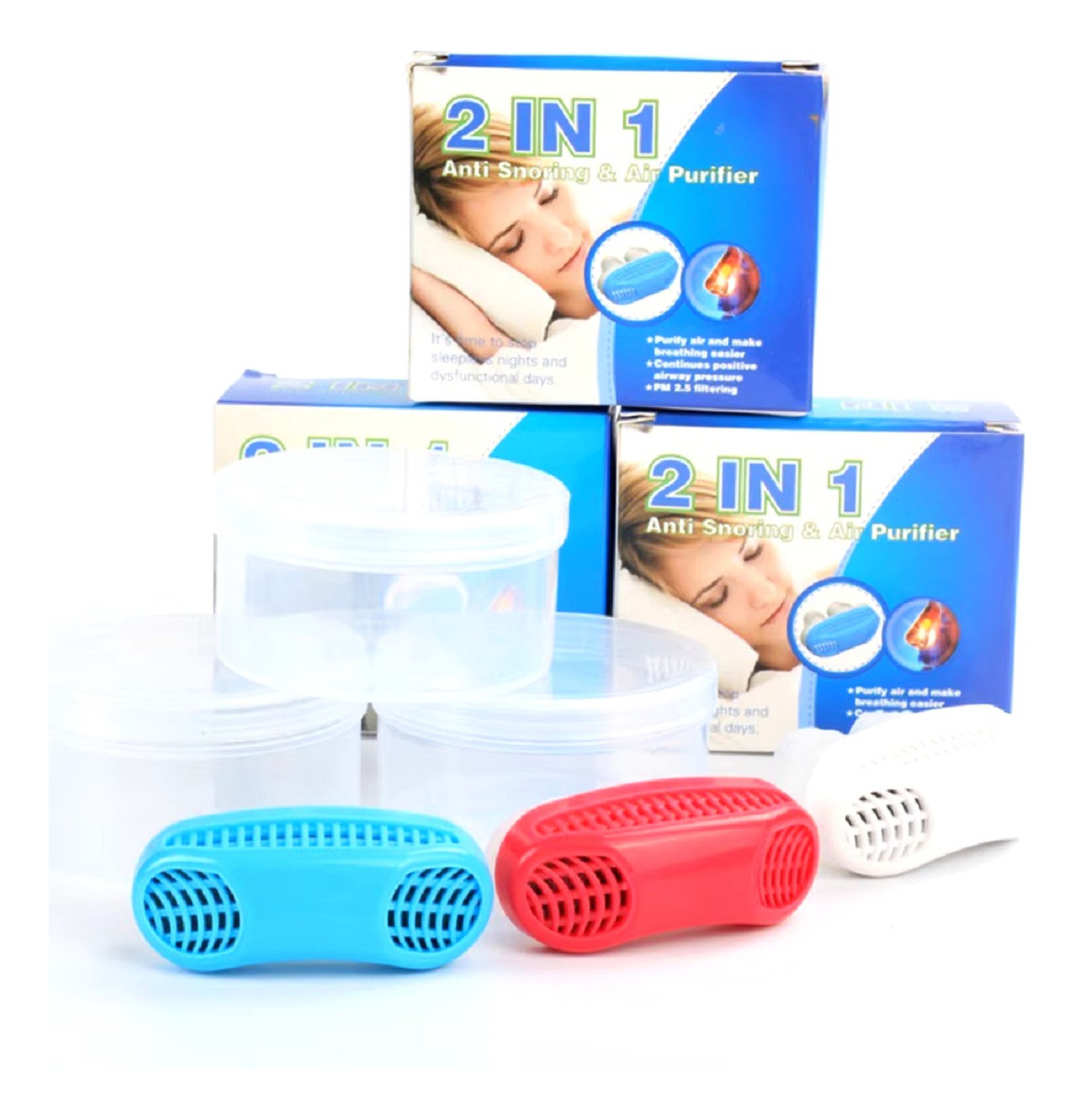 SET 6 DISPOSITIVO ANTIRRONQUIDO 2 EN 1 NASAL PURIFICADOR LAU - 7