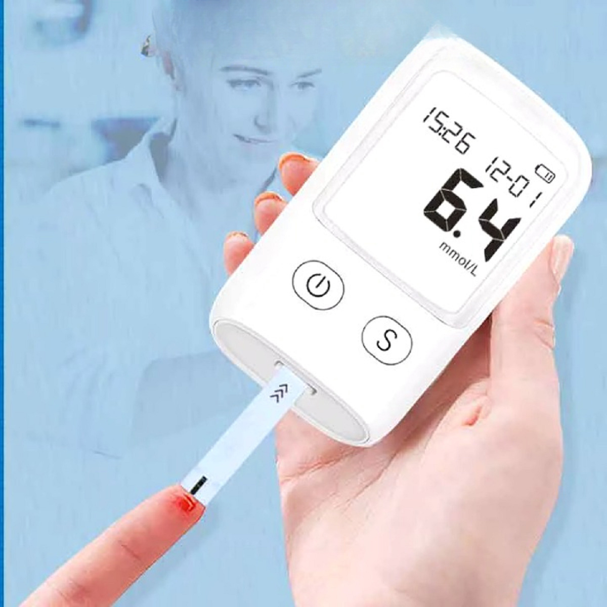 GLUCÓMETRO MONITOR PORTÁTIL TIRAS LANCETAS PRECISA LAU - 3