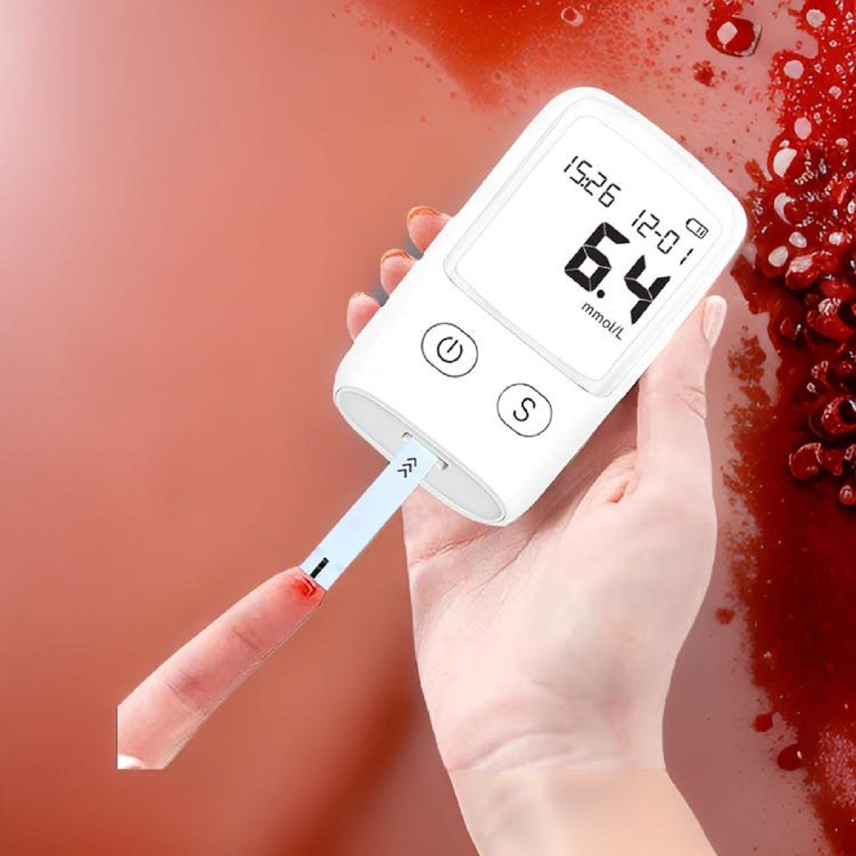 GLUCÓMETRO MONITOR PORTÁTIL TIRAS LANCETAS PRECISA LAU - 5