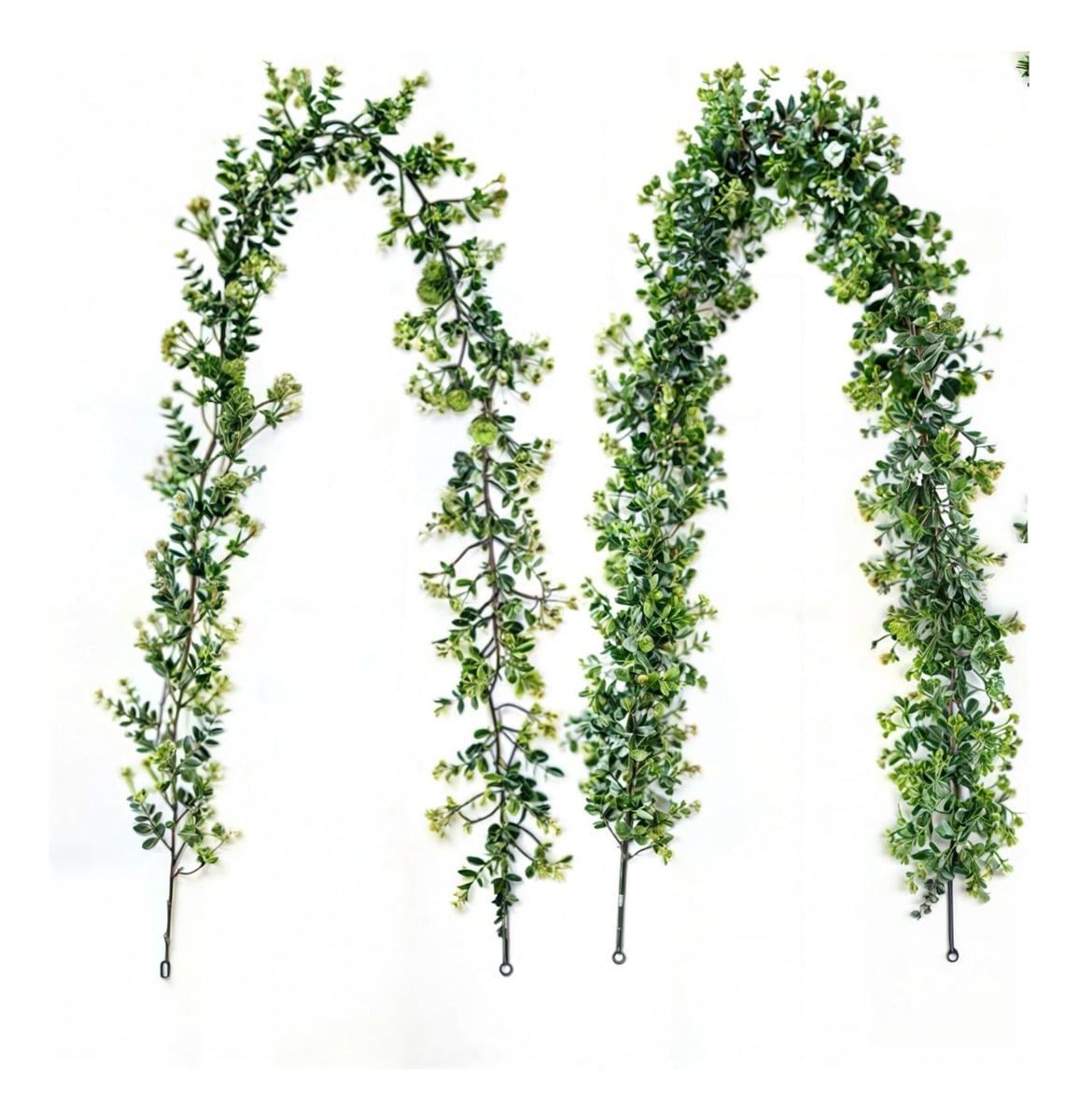 SET DE 2 PLANTAS ARTIFICIALES GUIRNALDAS EUCALIPTO HOJA JHN - 1
