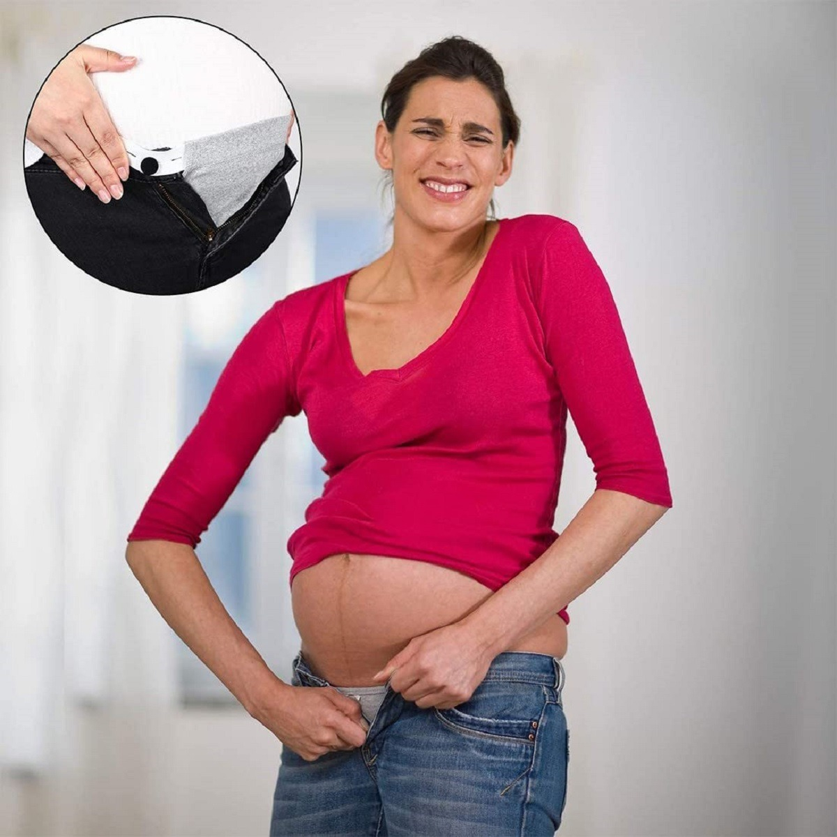 SET DE 5 EXTENSORES PANTALÓN EMBARAZO AJUSTABLE MATERNAL JHN - 4
