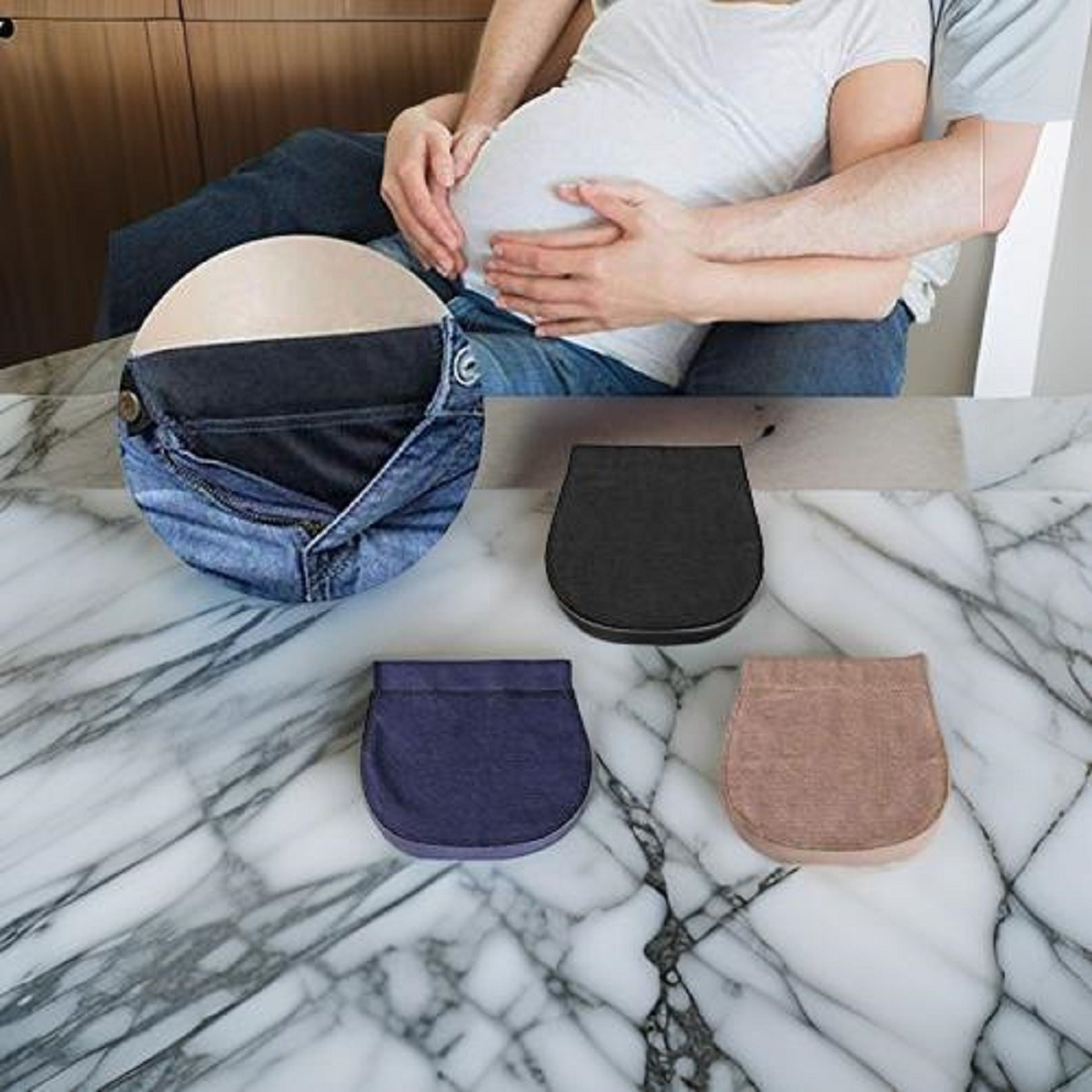 SET DE 5 EXTENSORES PANTALÓN EMBARAZO AJUSTABLE MATERNAL JHN - 10