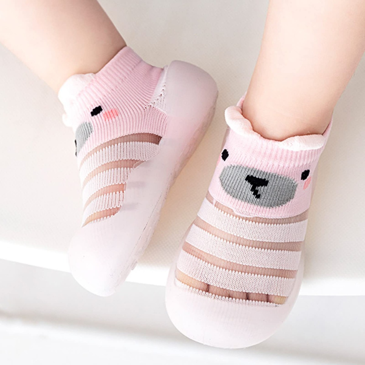 SET DE 2 ZAPATO CALCETÍN ANTIDESLIZANTE BEBÉ SUAVE JHN - 9