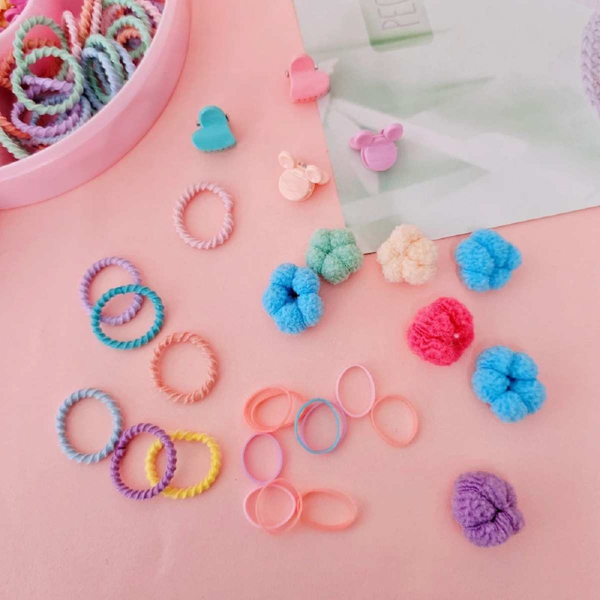 SET DE 3 PACK LAZOS COLETEROS NIÑA ELÁSTICOS CABELLO JHN - 7