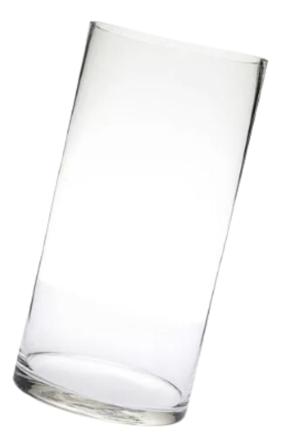FLORERO DECORATIVO CILÍNDRICO VIDRIO TRANSPARENTE JHN - 6