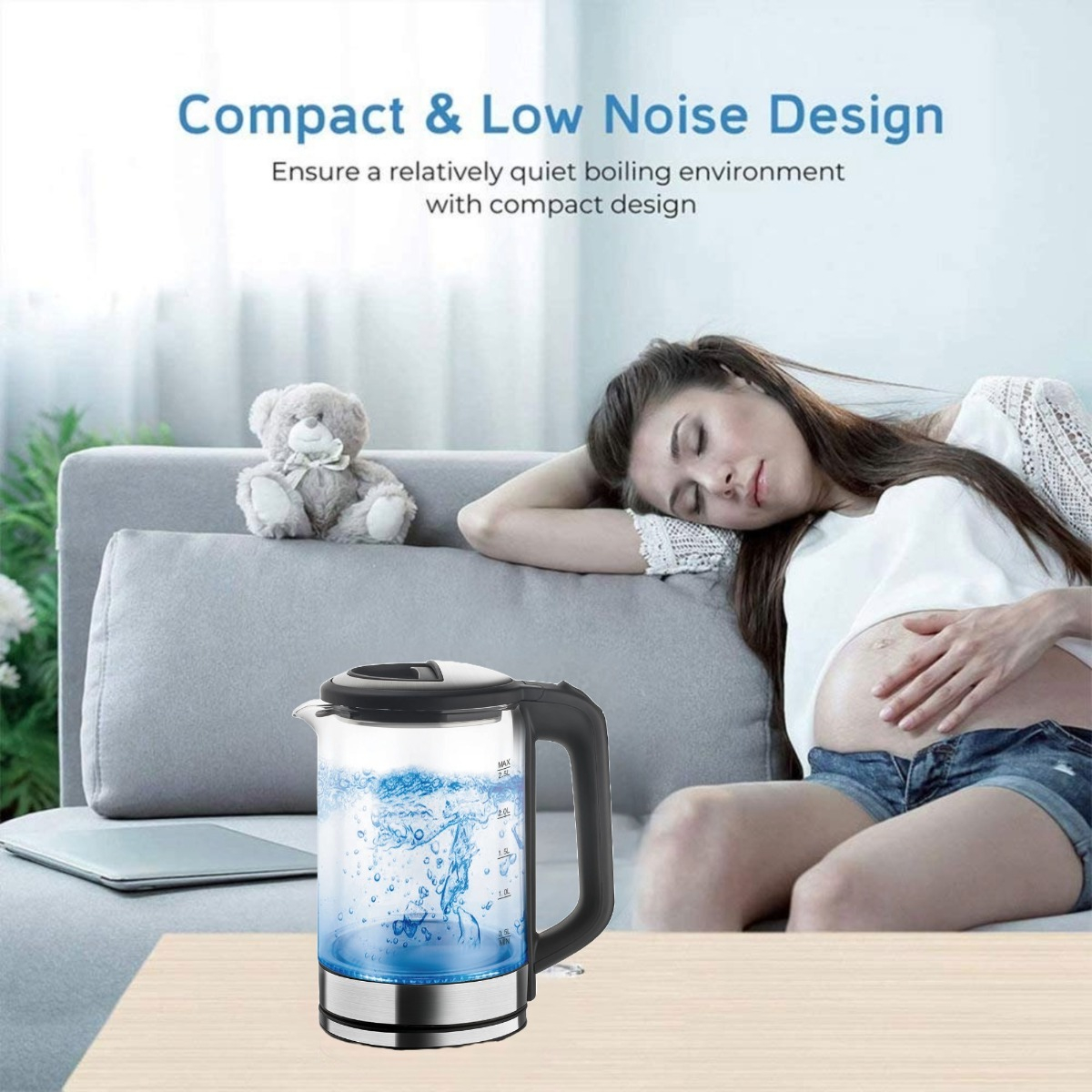 HERVIDOR AGUA 2,5L CALOR AJUSTABLE TE CAFÉ COCINA HOGAR LAU - 3