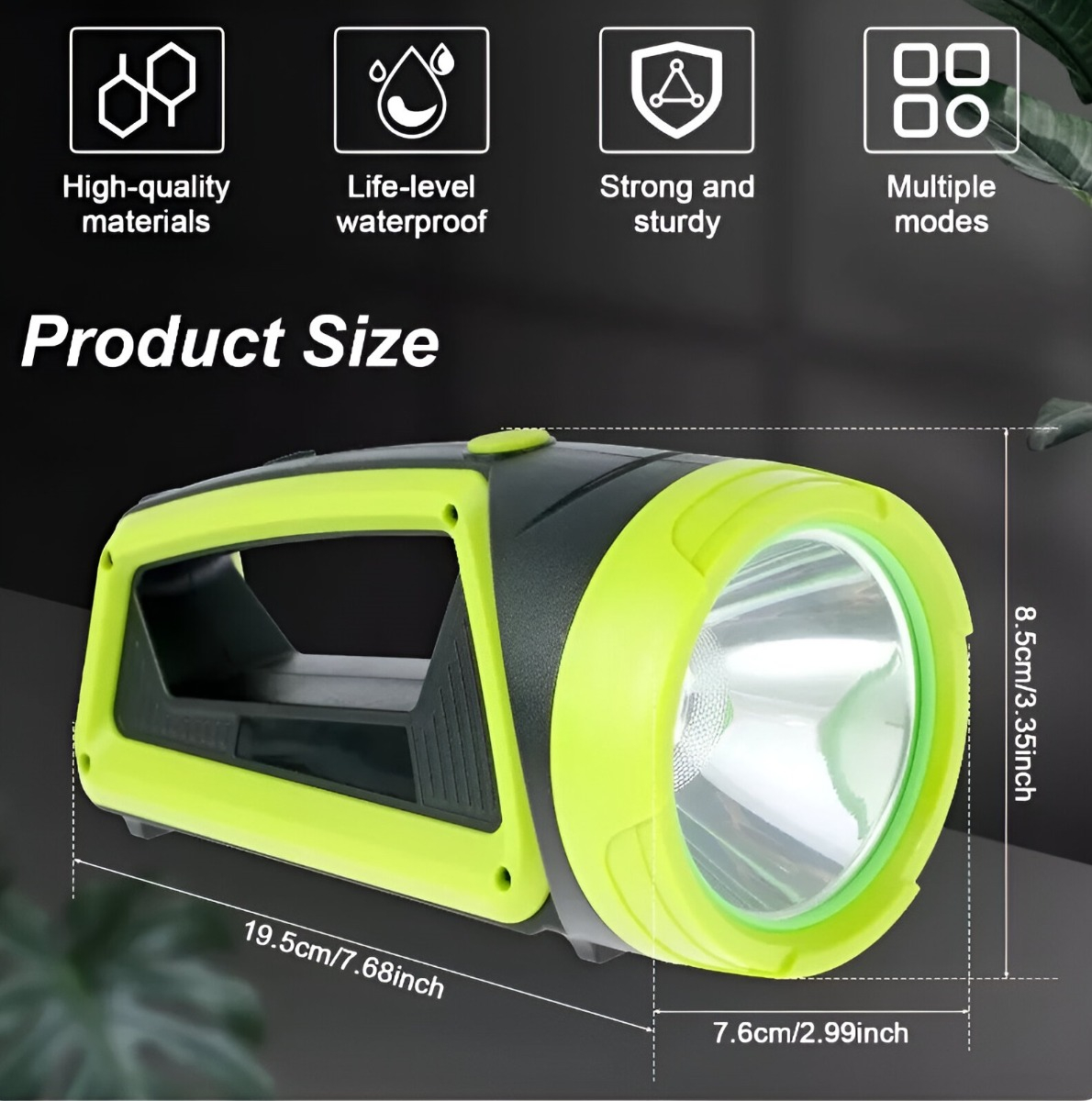 LINTERNA SPOTLIGHT V-G LED RECARGABLE USB HOGAR CAMPING LAU - 8