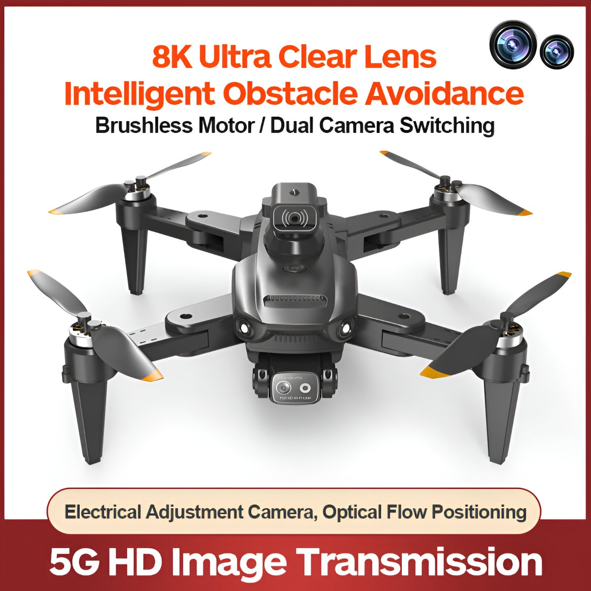 DRONE 8K CAMARA COMPACTO LIGERO BIDIRECCIONAL HD LAU - 2