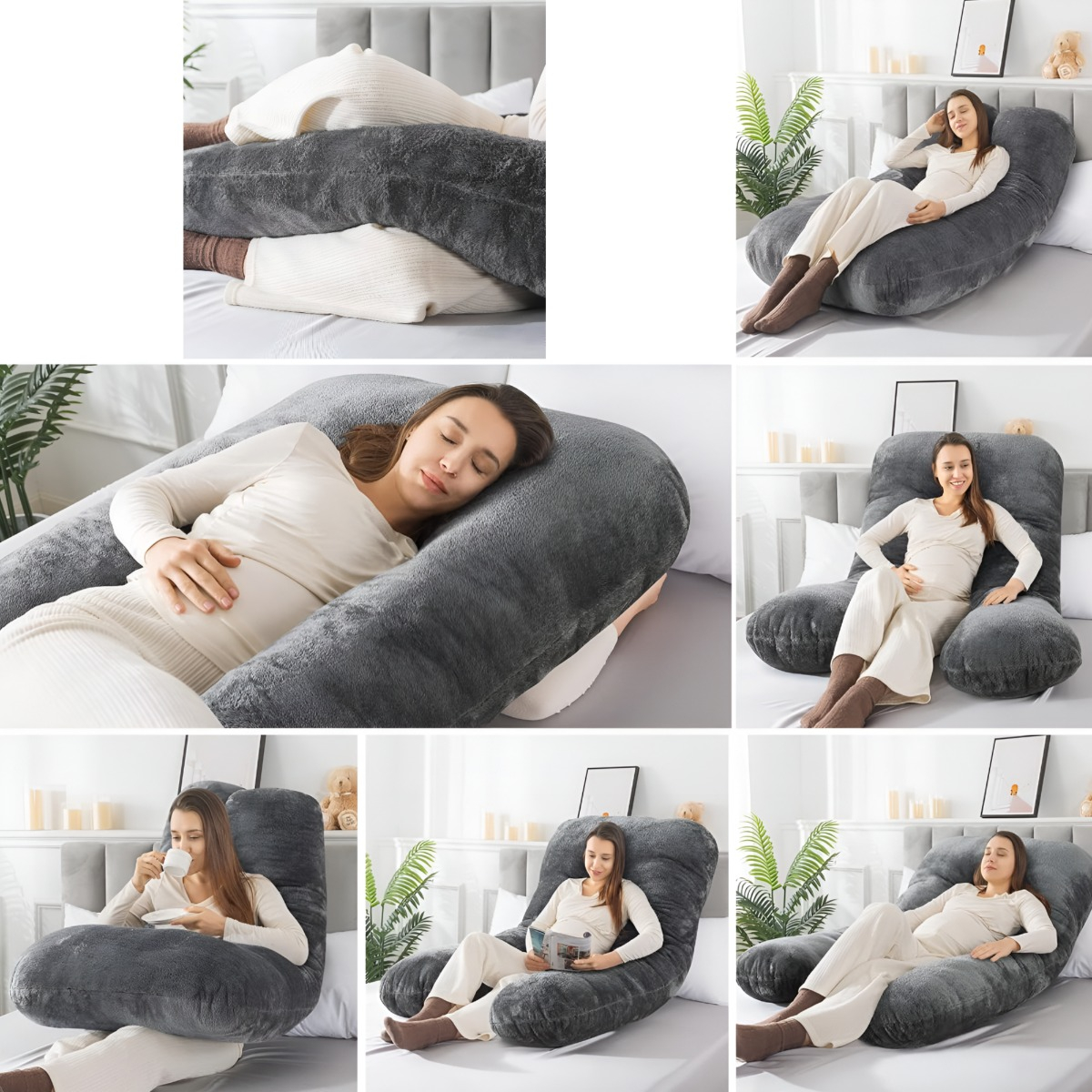 COJÍN ALMOHADA MATERNAL U FUNDA EXTRA SUAVE MULTIUSOS JHN - 5