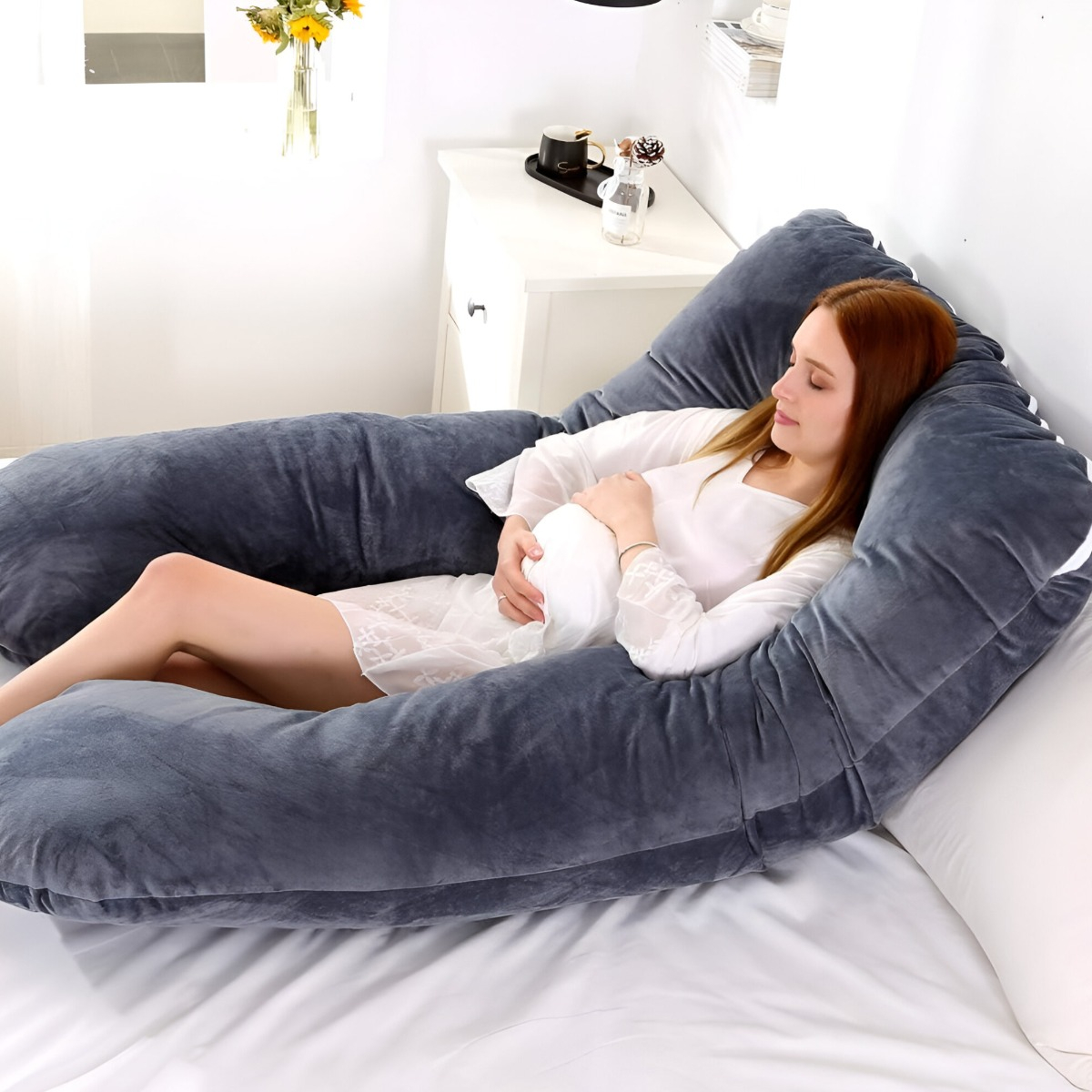 COJÍN ALMOHADA MATERNAL U FUNDA EXTRA SUAVE MULTIUSOS JHN - 8