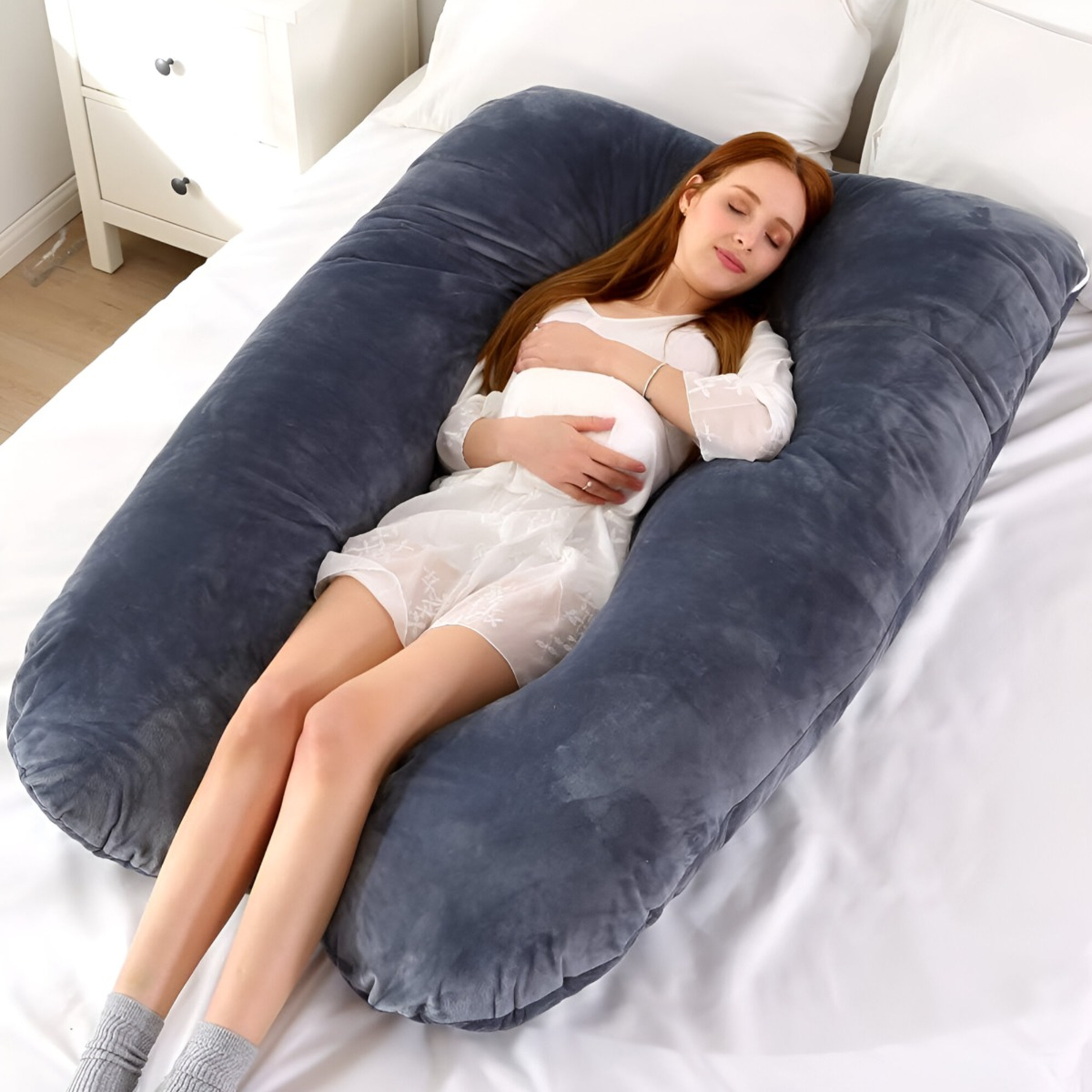 COJÍN ALMOHADA MATERNAL U FUNDA EXTRA SUAVE MULTIUSOS JHN - 9