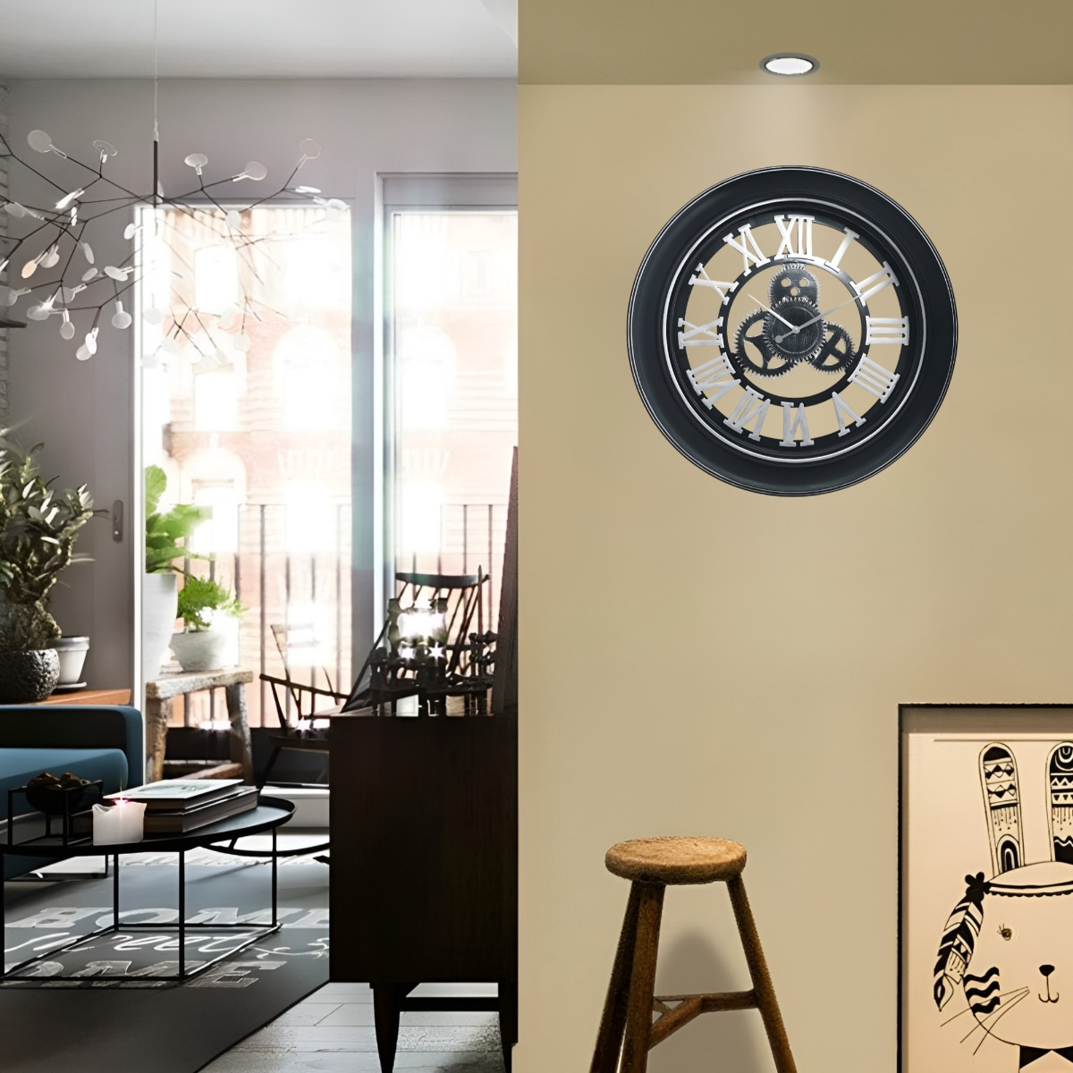 RELOJ PARED GRANDE CAMPESTRE VINTAGE 3D JHN - 5