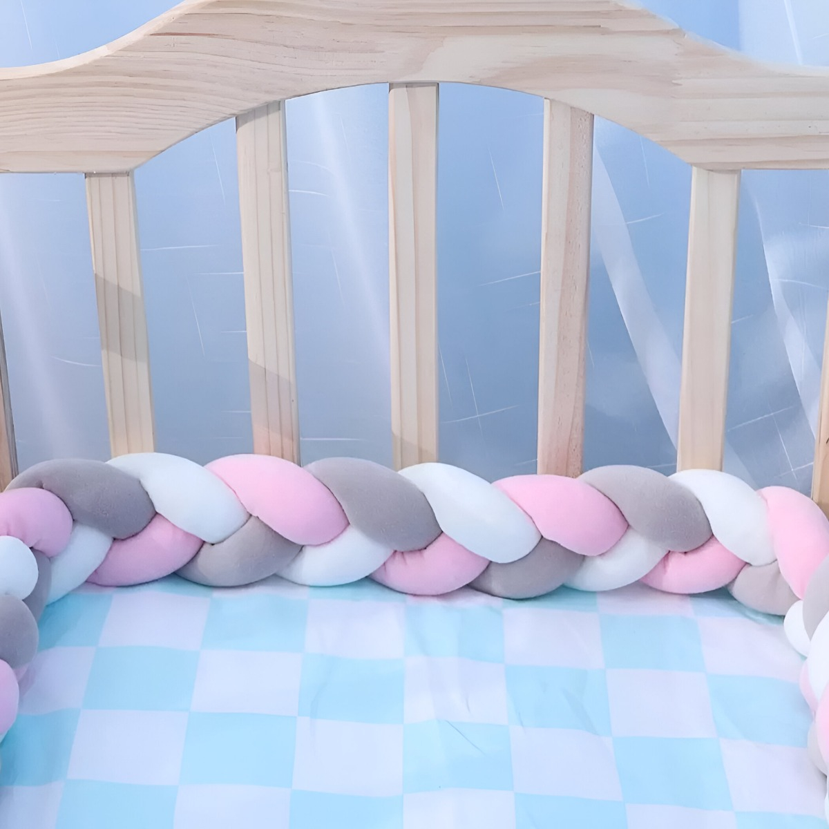 TRENZA COJÍN SEGURIDAD PARA CUNA BEBES PROTECCIÓN JHN - 6