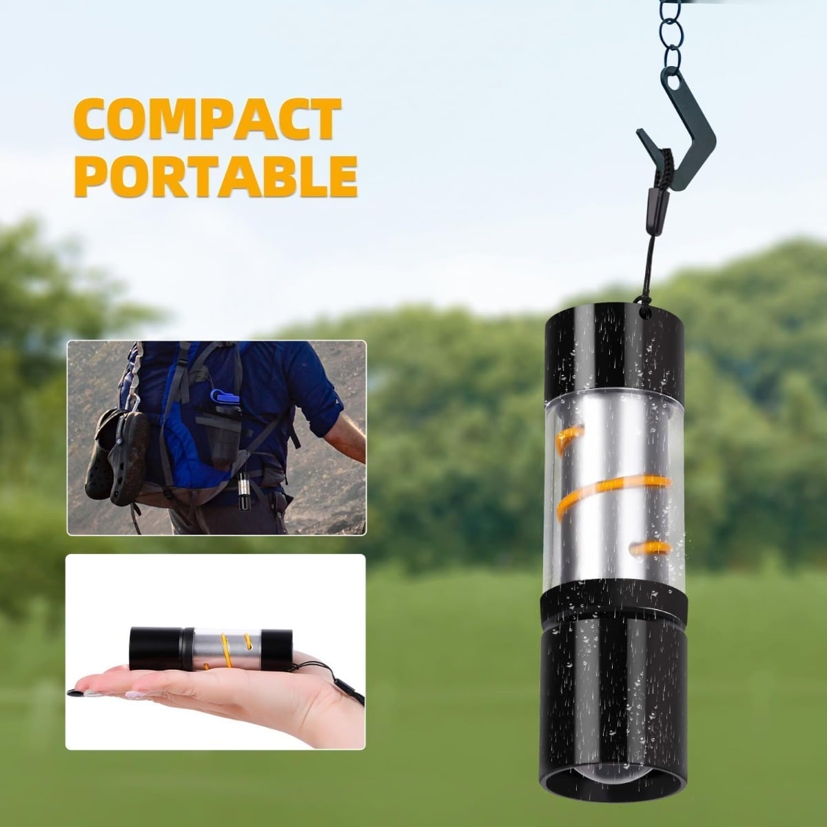 SET 2 LAMPARAS ANTORCHA ESPIRAL RECARGABLE CAMPING PATIO LAU - 4