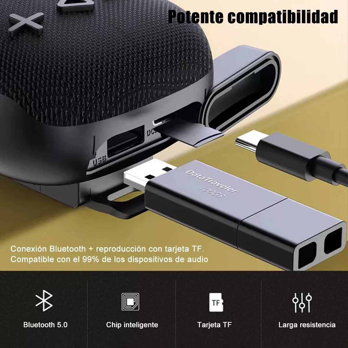 PARLANTE PORTATIL BLUETOOTH SOPORTE MOTO BICICLETA LAU - 10
