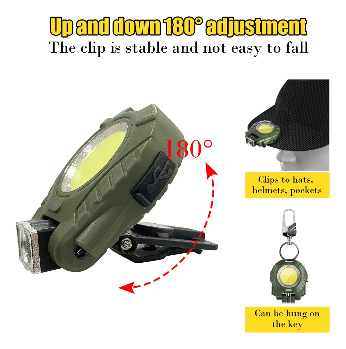SET 3 LINTERNAS PORTATILES CLIP USB LLAVERO MOCHILA LAU - 9