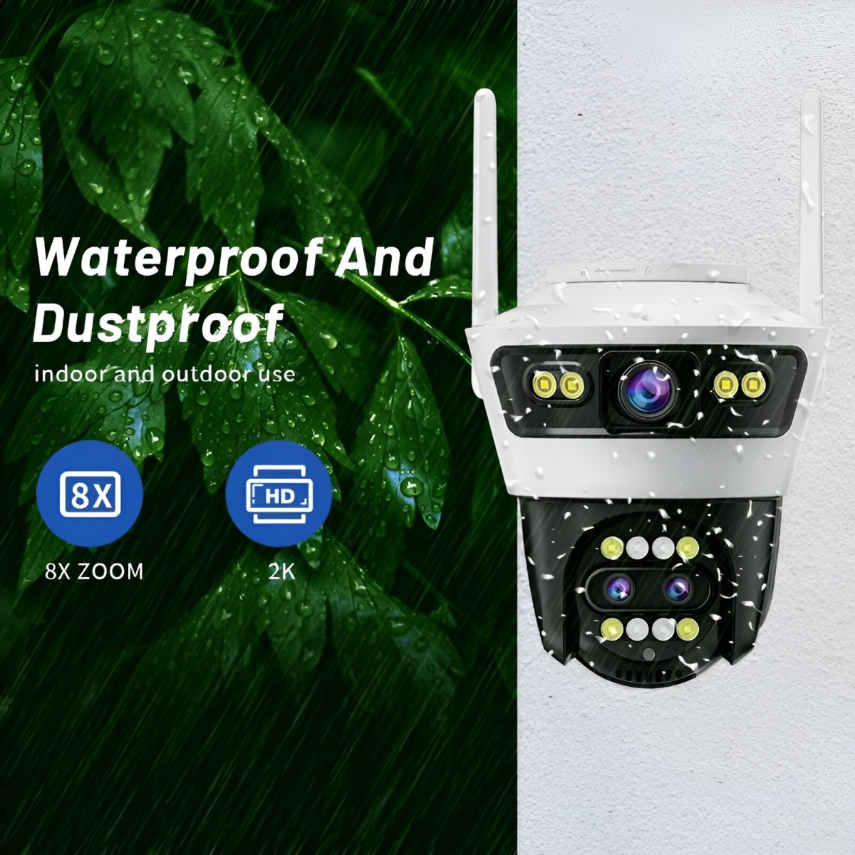 CAMARA SEGURIDAD EXTERIOR DOBLE LENTE INFRARROJOS LAU - 2