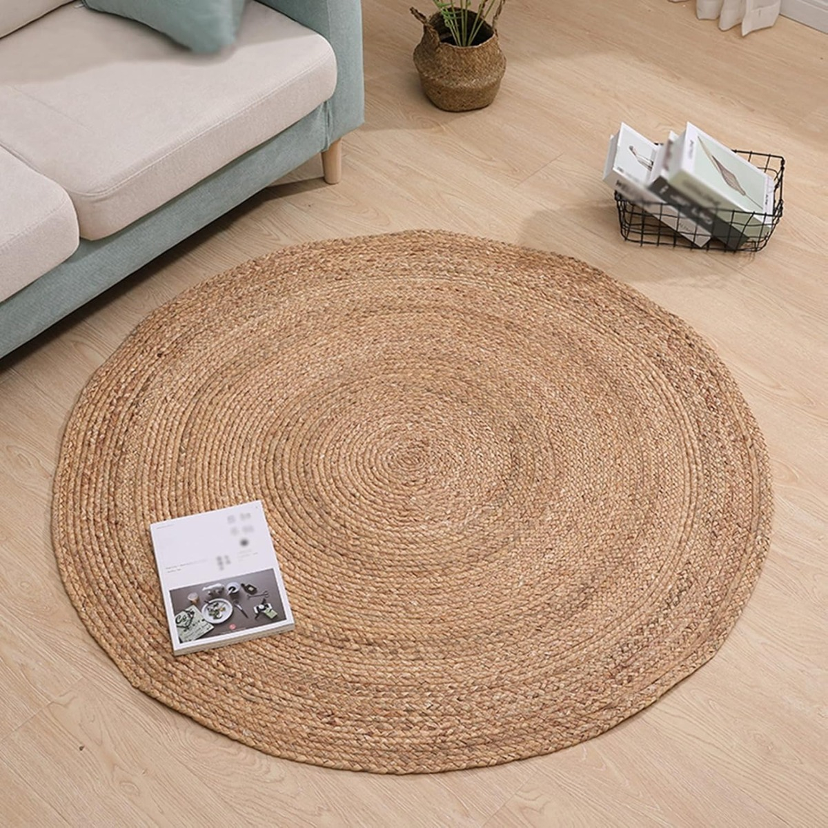 ALFOMBRA TRENZADA YUTE TEJIDA NATURAL BOHEMIO DECORATIVA JHN - 5