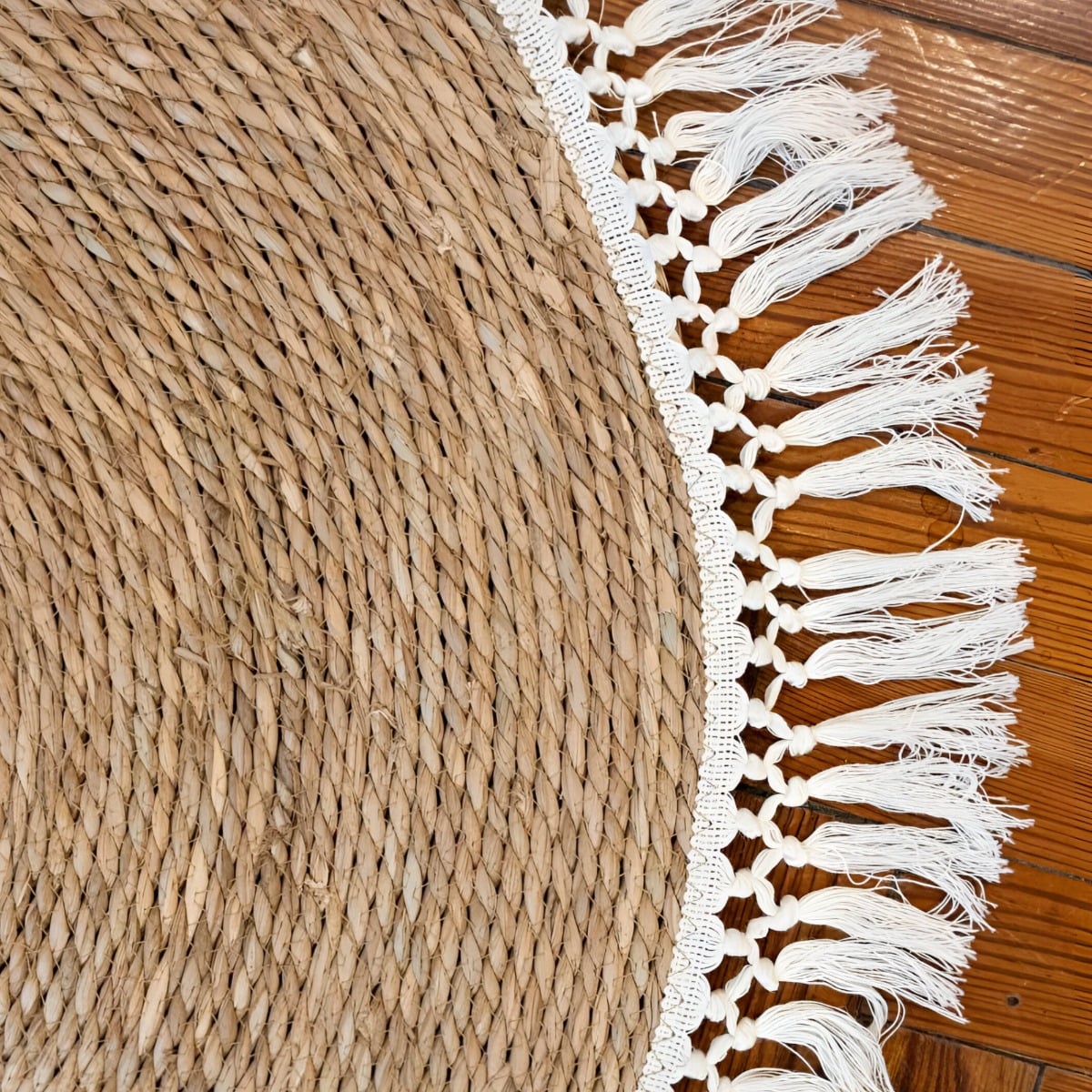 ALFOMBRA YUTE FIBRA NATURAL REDONDA DECORACIÓN 120CM JHN - 3