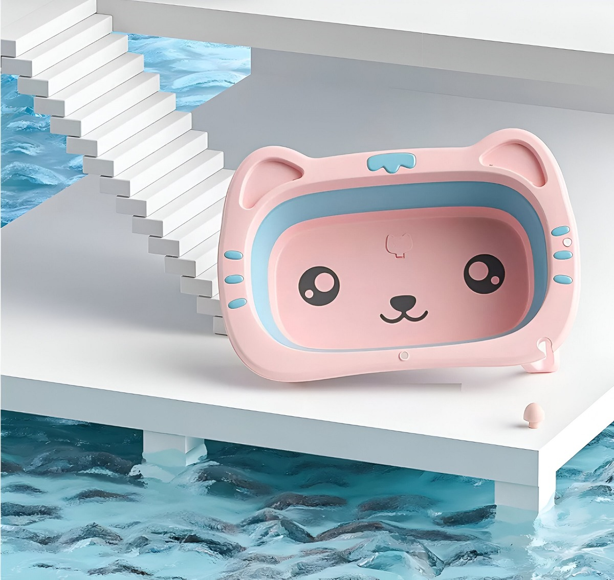 BAÑERA RETRÁCTIL BEBÉS HIDROMASAJE PLEGABLE INFANTIL JHN - 10