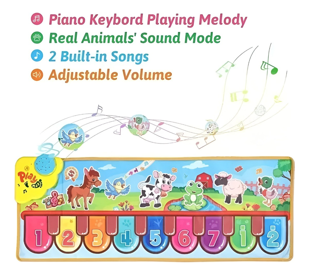 TAPETE PIANO JUGUETE APRENDIZAJE MUSICAL MANTA TÁCTIL JHN - 8