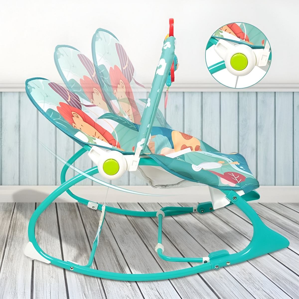 SILLA AJUSTABLE VIBRACIÓN TRANQUILIZADORA MÚSICA BEBÉ JHN - 4
