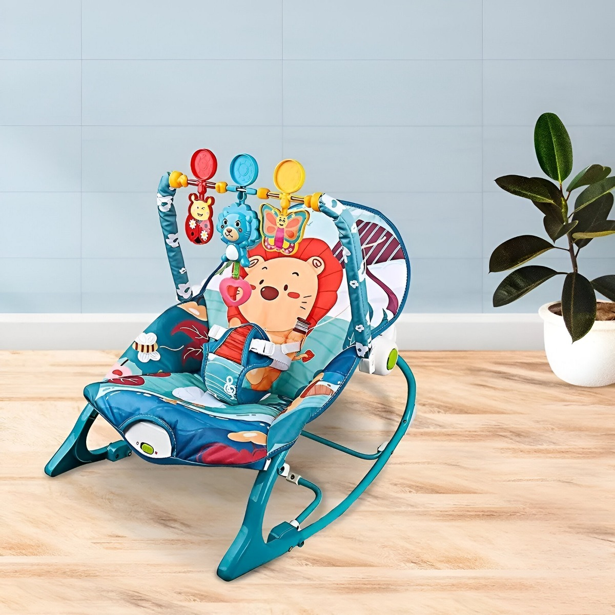 SILLA AJUSTABLE VIBRACIÓN TRANQUILIZADORA MÚSICA BEBÉ JHN - 5