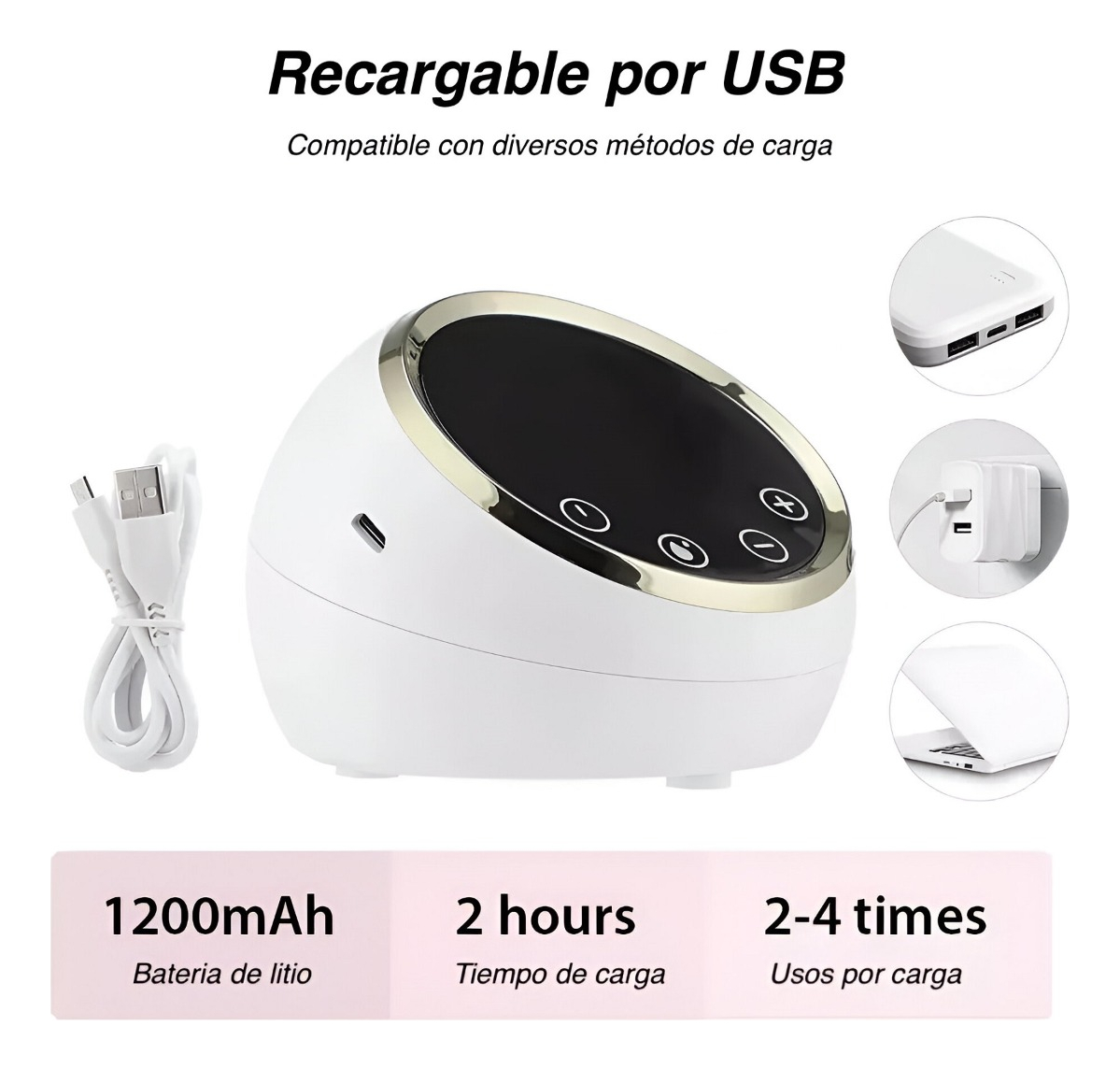 SACALECHES RECARGABLE USB EXTRACTOR LECHE PORTÁTIL LED JHN - 3