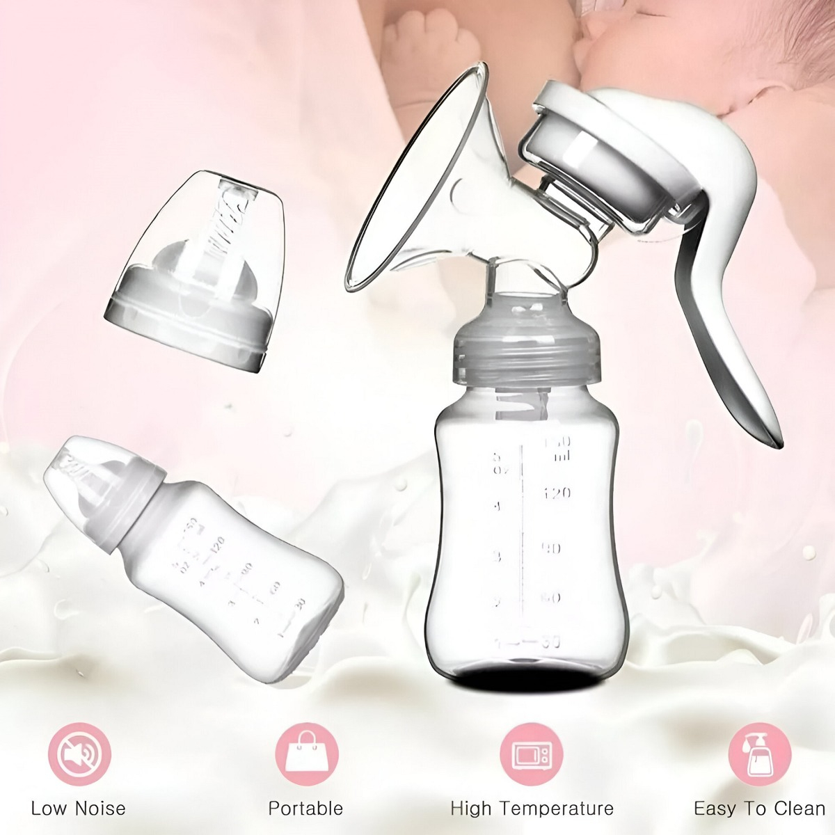 SACALECHE EXTRACTOR LECHE MANUAL LACTANCIA PORTÁTIL JHN - 5