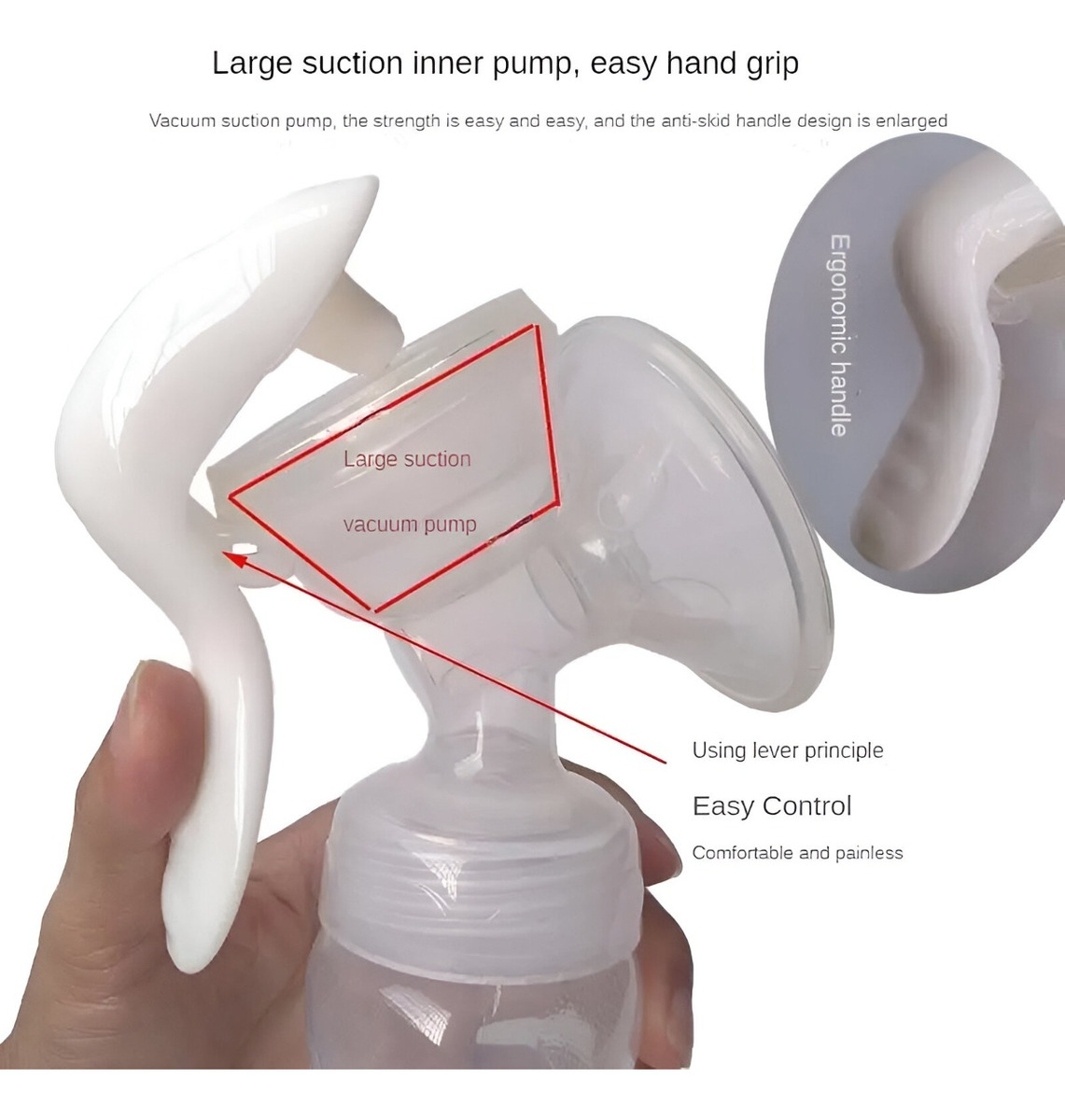 SACALECHE EXTRACTOR LECHE MANUAL LACTANCIA PORTÁTIL JHN - 7