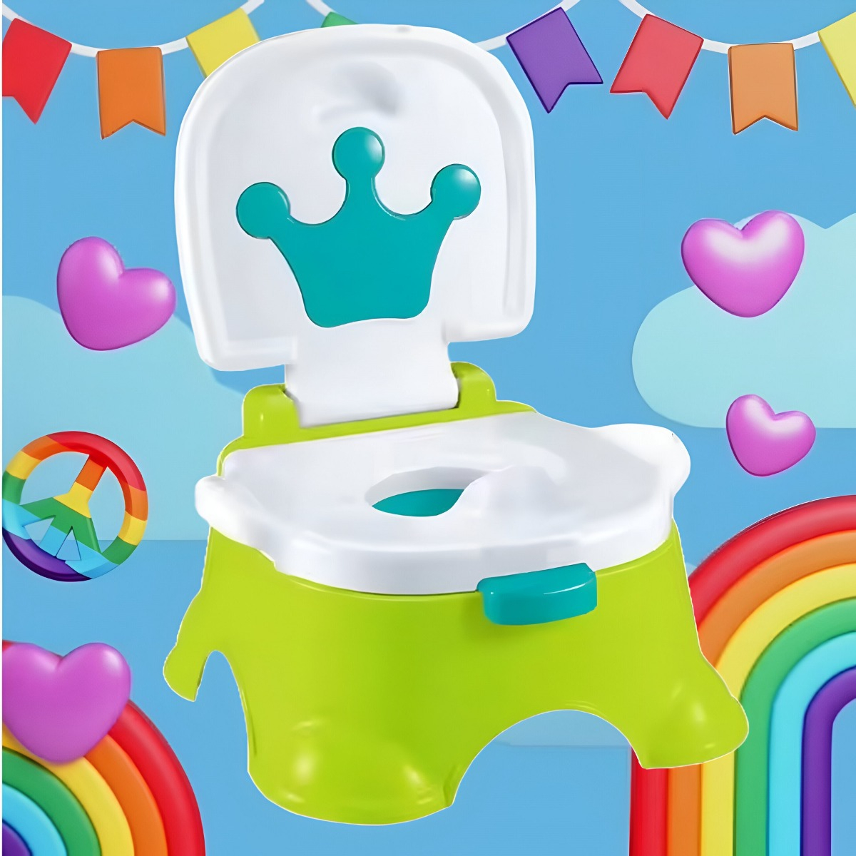 INODORO PORTÁTIL PELELA BEBÉS NIÑOS MUSICAL ORINAL JHN - 2