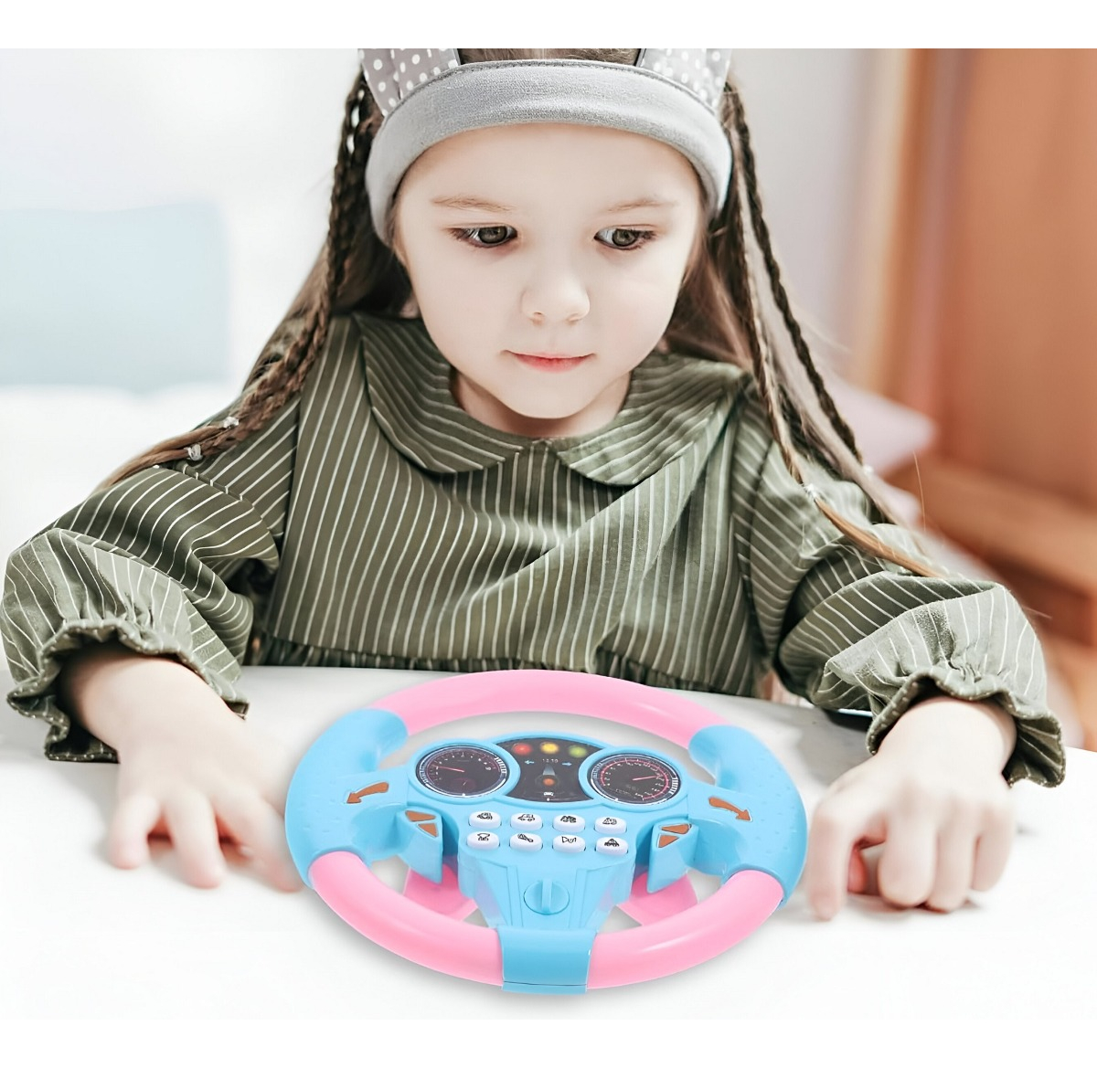 CONTROLADOR CONDUCCIÓN SIMULADO PORTÁTIL SONIDO VOLANTE JHN - 4